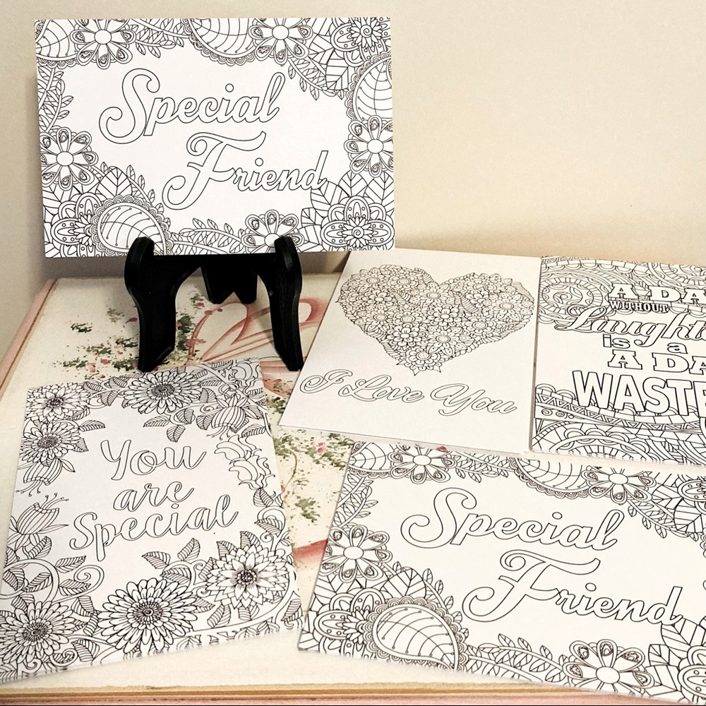 WAMA Coloring Postcards by GANZ Inspirational Friend Love